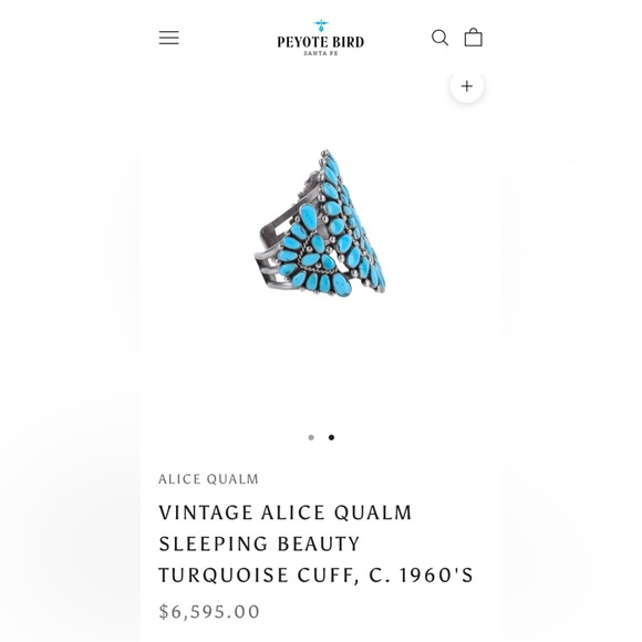 Danny L. Wauneka Navajo Petit Point Turquoise Sterling Bracelet. Signed DLW. - Picture 5 of 8